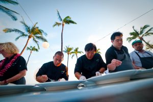 Chefs craft food at the Hawai‘i Food & Wine Festival. Courtesy photo.