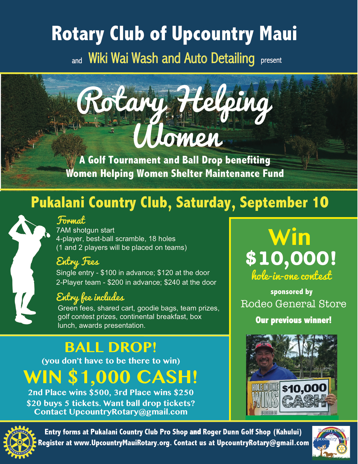 2016 Upcountry Rotary golf tourney flyer