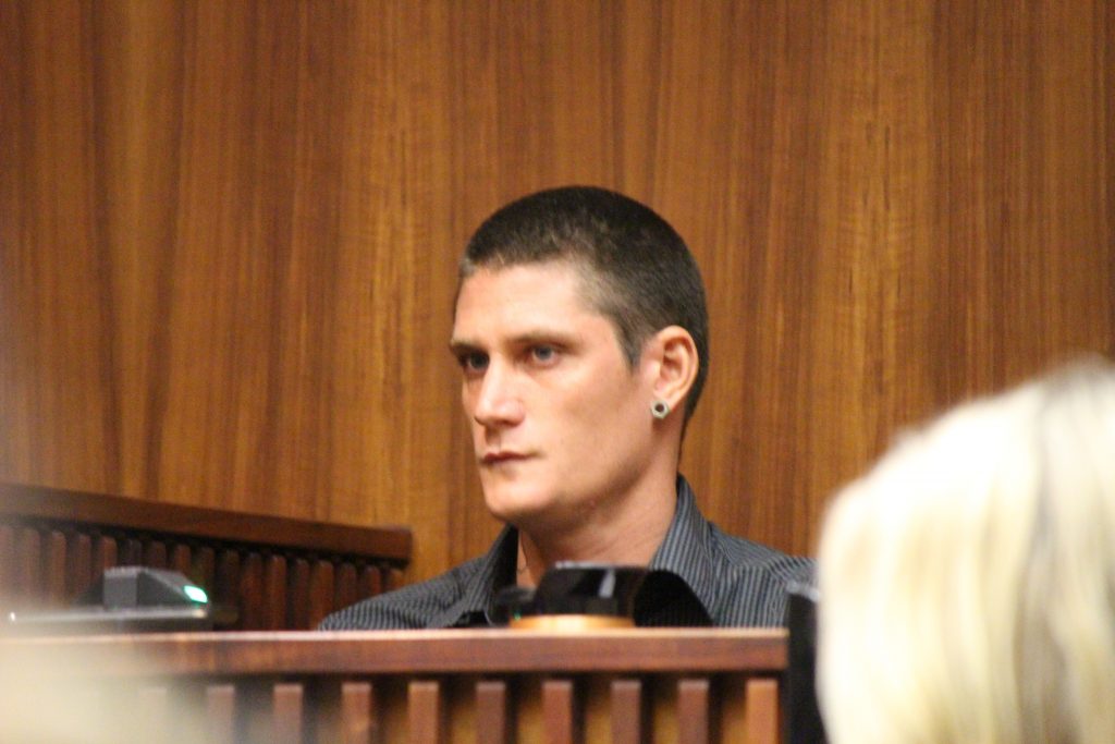Max Jones, ex-boyfriend of Fiona Wais, testified in the murder trial of Steven Capobianco on Wednesday, July 20, 2016. Photo by Wendy Osher.