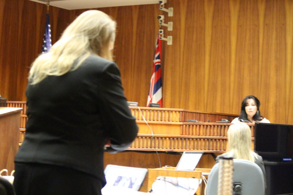 Kimberlyn Scott testifies in the murder trial for Steven Capobianco. Photo by Wendy Osher.