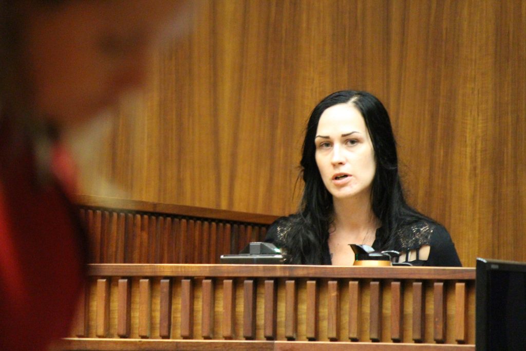 Brooke Scott, the older sister of Carly "Charli" Scott testified on Wednesday, July 27, 2016 in the murder trial of Steven Capobianco. Photo: 7.27.16 by Wendy Osher.