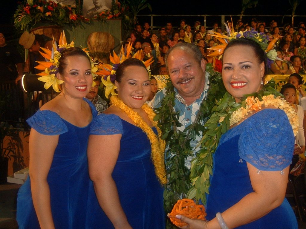 Hoku DeRego (right) at Merrie Monarch 2006. Courtesy photo.