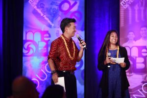 Lt. Gov. Shan Tsutsui and daughter Mikayla will return as hosts of the Family Feud, The STEM Edition game. MEDB photo.