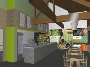 Architectural rendering for build-out of Fork & Salad. Courtesy photo.