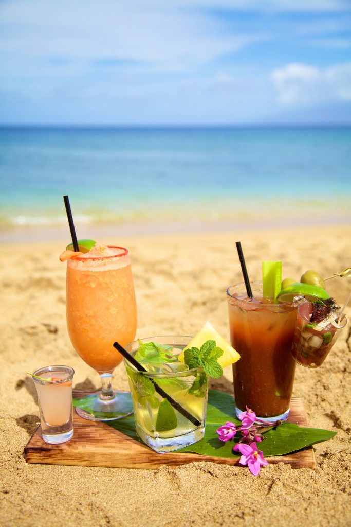 Kick off summer with these hot new cocktails at The Westin Kā‘anapali Ocean Resort Villas restaurants. Featuring a Poke Bloody Mary, Valley Isle Mojito and a Pickled Mango Margarita. Photo Courtesy. 