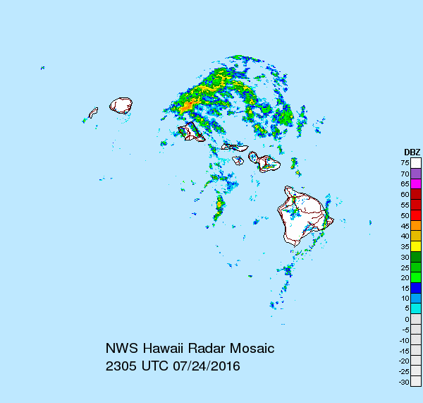 TS Darby radar, 11 a.m. imagery 7.24.16. Image: NOAA/CPHC.