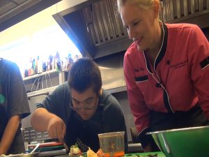 Easter Seals participant with Chef Lee Anderson. Photo by Kiaora Bohlool.