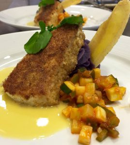 Cumin-crusted fish at Leis Family Class Act Restaurant. Courtesy photo.