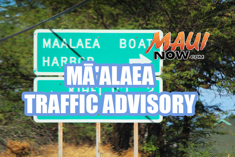 Māʻalaea traffic. Maui Now graphic.