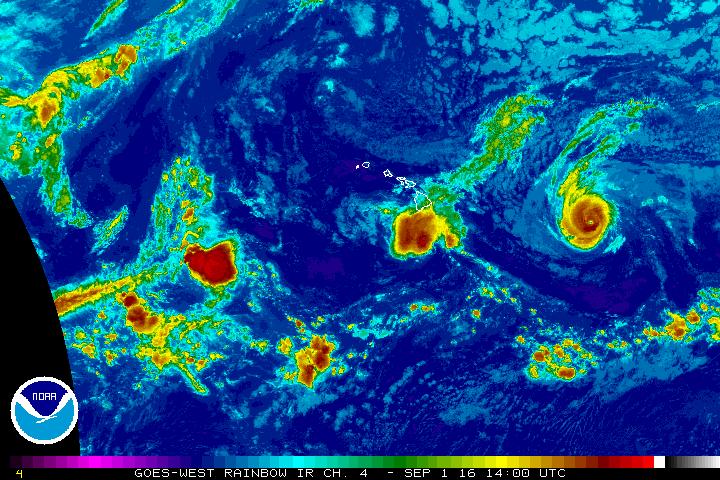 Madeline. Satellite imagery, 4 a.m. 9.1.16. Image credit: NOAA/NWS/CPHC.