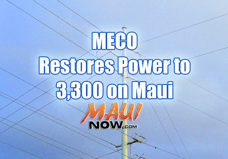 Maui power restoration. Maui Now graphic.