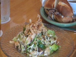 Chopped Chinese chicken salad, a signature classic on the menu at Hali‘imaile General Store. Photo by Kiaora Bohlool.