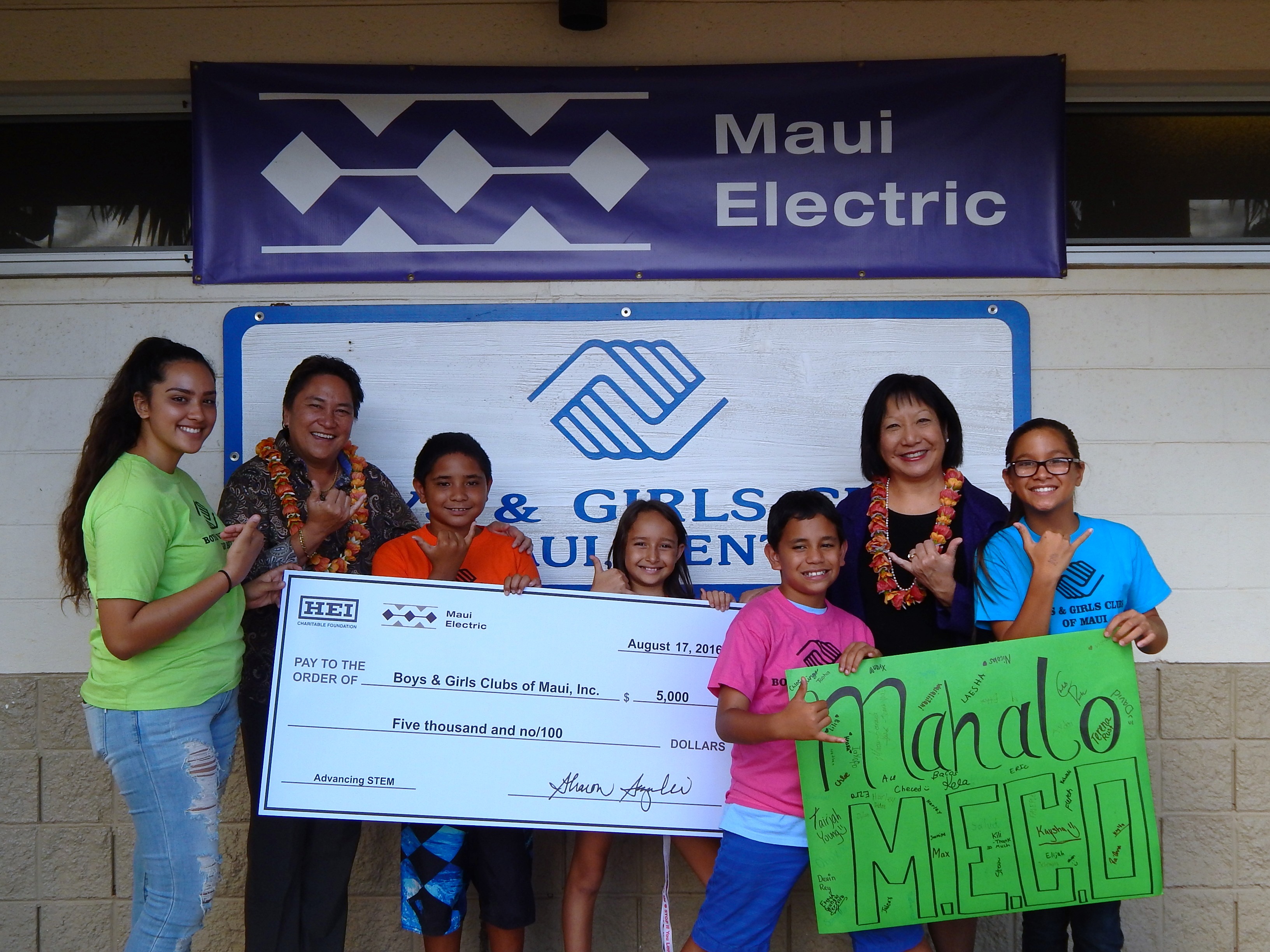 Maui Electric supports Boys and Girls Club of Maui’s STEM program with $5,000 donation