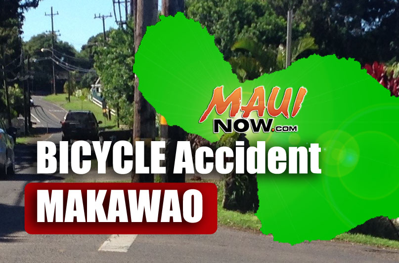 Bicycle accident, Makawao.