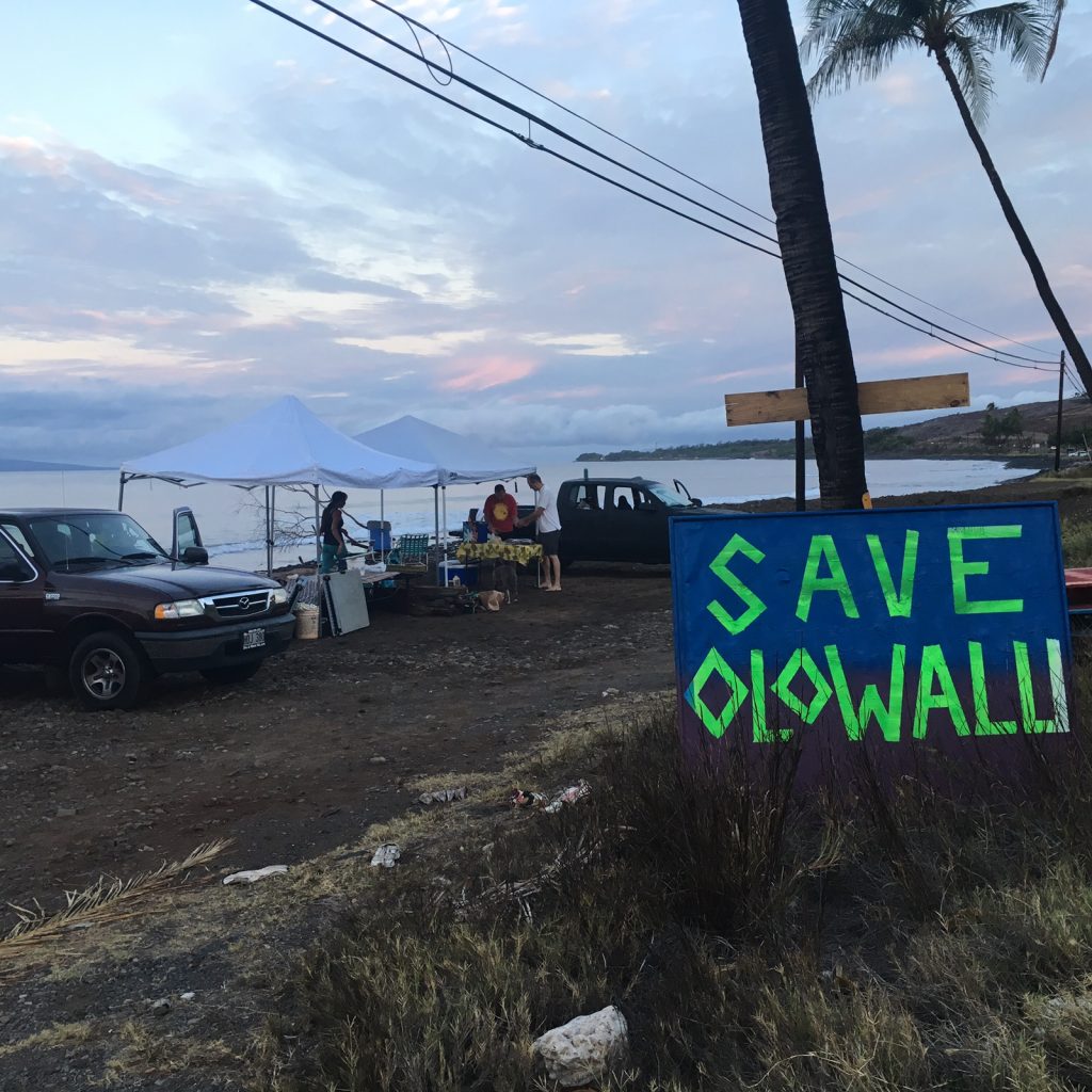 Seawall protest at Olowalu. PC: Albert Perez.