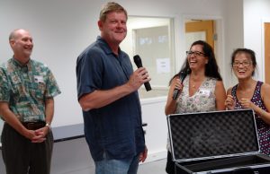  Richard Kehoe and Nicole Fisher test the PA system at the BiTT in South Maui on Sep 13, 2016. Image courtesy MBB