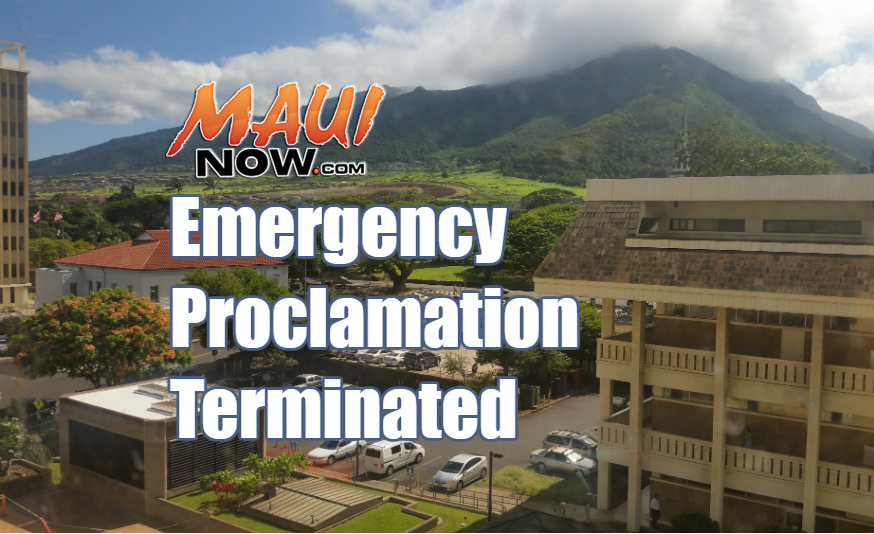 Termination of Emergency Proclamation for Hurricane Lester