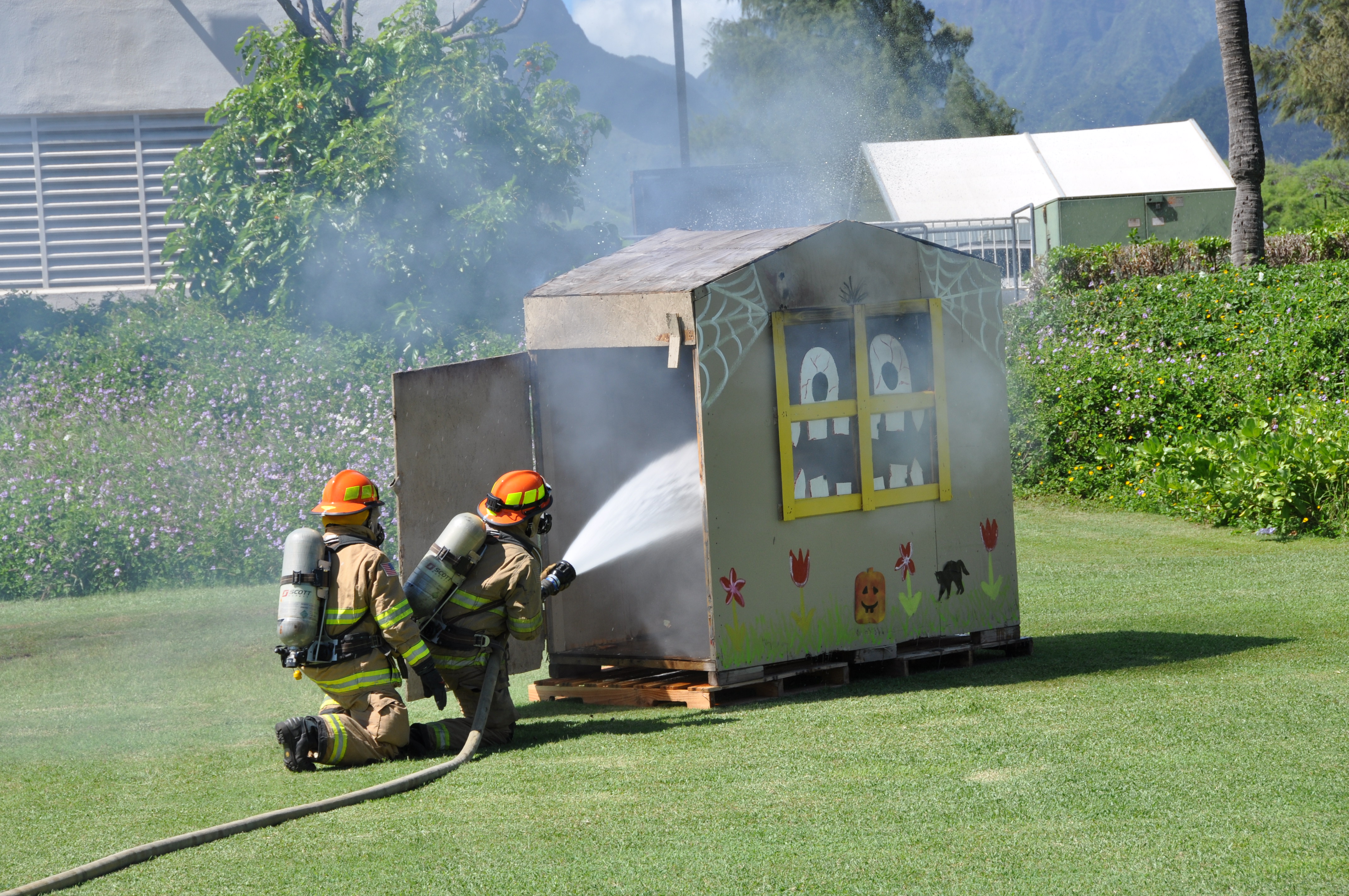 Maui fire prevention week demonstration. 