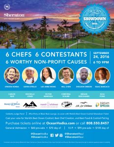 The third annual World's Best OCEAN Vodka Showdown will take place at The Sheraton Maui Resort & Spa on Saturday Sept. 24. Two Maui finalists and four mainland finalists will battle it out with celebrity chefs to win the World's Best OCEAN Vodka Cocktail. Courtesy photo.