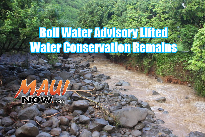 Effective September 19, 2016, 2:00 p.m., the Department of Water Supply (DWS) has cancelled water restrictions for consumers on Iao Valley Road and Main Street who were previously given notice of the water restriction. The request to conserve water remains in effect for Wailuku, Kahului and Lahaina. 