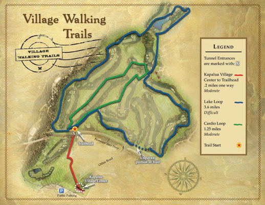 Village Walking Trails Map. Photo Courtesy: Kapalua Resort
