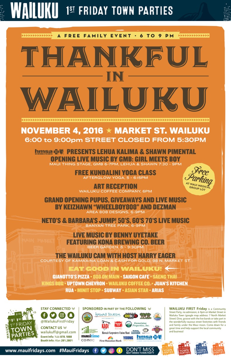 Wailuku First Friday, Nov. 4, 2016.