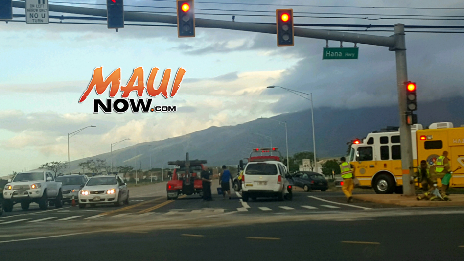 Kahului traffic accident at Hāna Hwy and Kahului Airport Access Road, 10.5.16. PC: Jason Fabrao