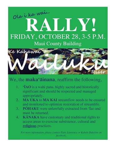 Rally for ʻĪao event flyer.