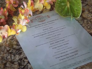 The prix-fixe menu at Pita Paradise during Restaurant Week Wailea 2016. Photo by Kiaora Bohlool.