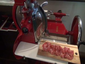 Historic Italian meat slicer, used at Matteo's. Photo by Kiaora Bohlool.