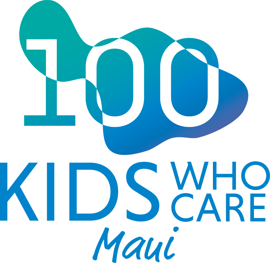 100 Kids Who Care Maui logo.