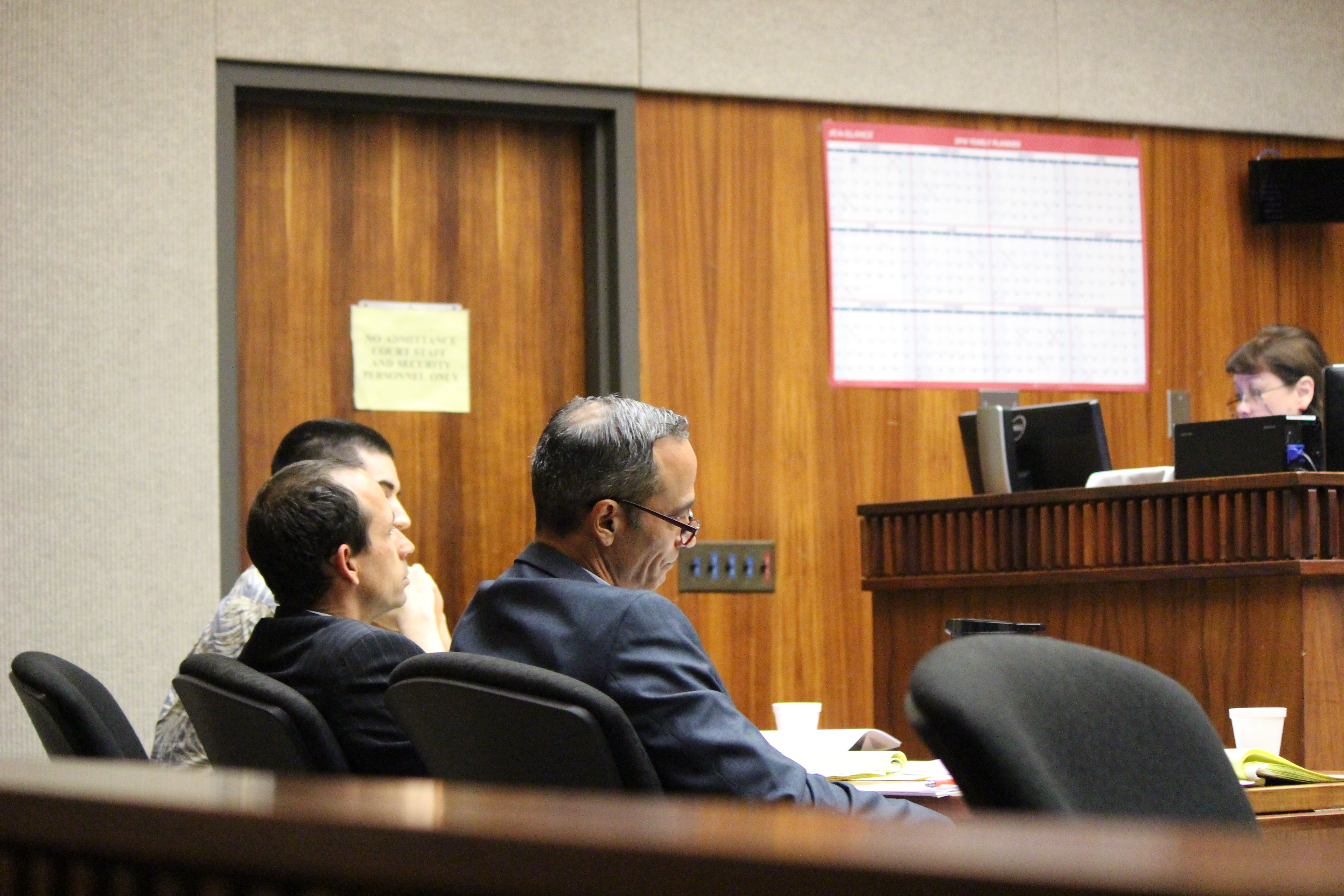 Defense team in State v Capobianco murder trial. Photo 11.29.16 by Wendy Osher.