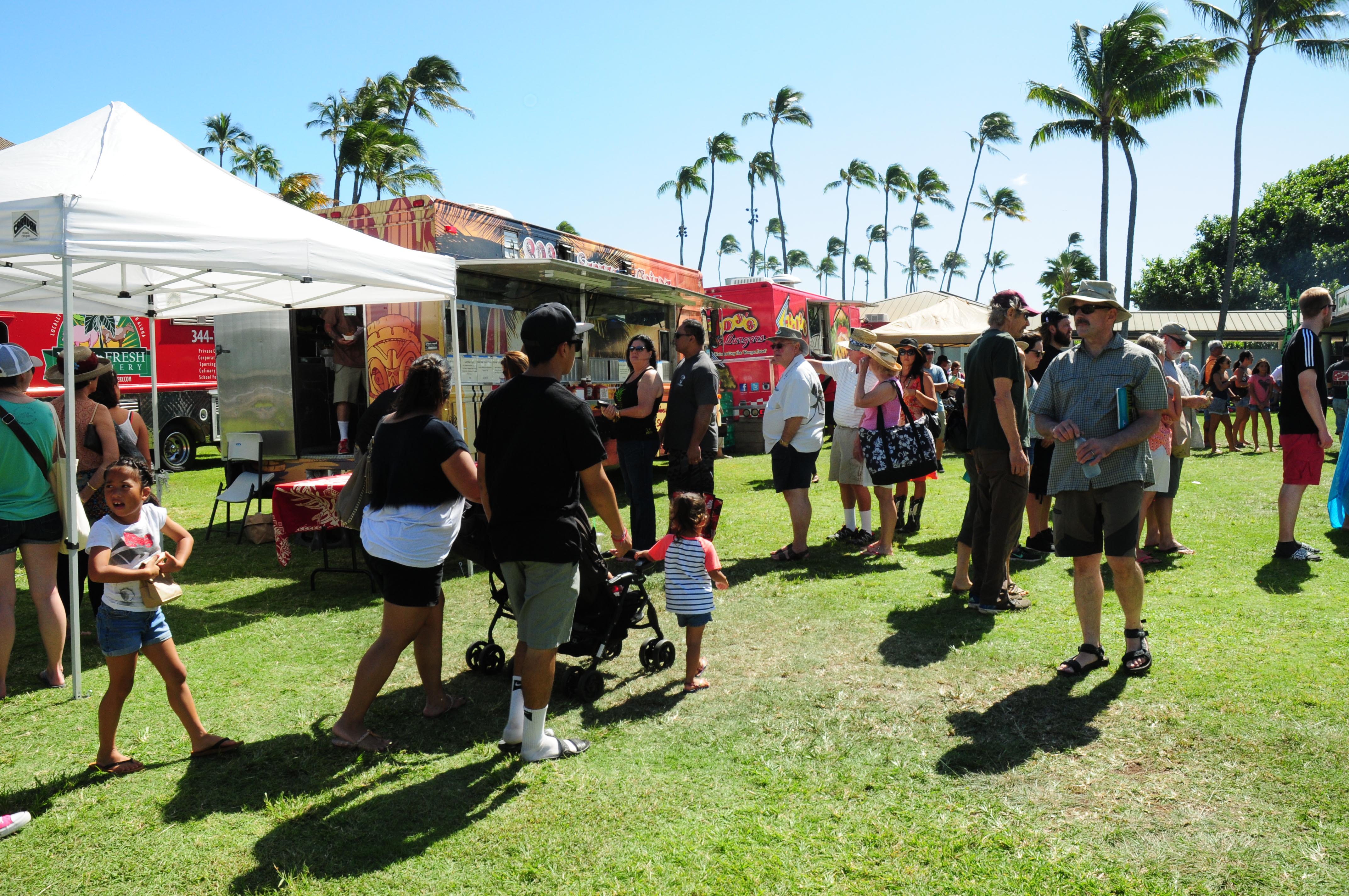 On Saturday, a total of 12 food trucks offered a diverse menu of island cuisine. Photo by Casey Nishikawa