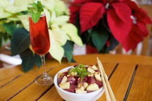 "The 12 Days of Poke" will take place at KOR with different poke recipes each day, like the Curry-stmas (pictured), and will benefit Imua Family Services. Photo Courtesy. 