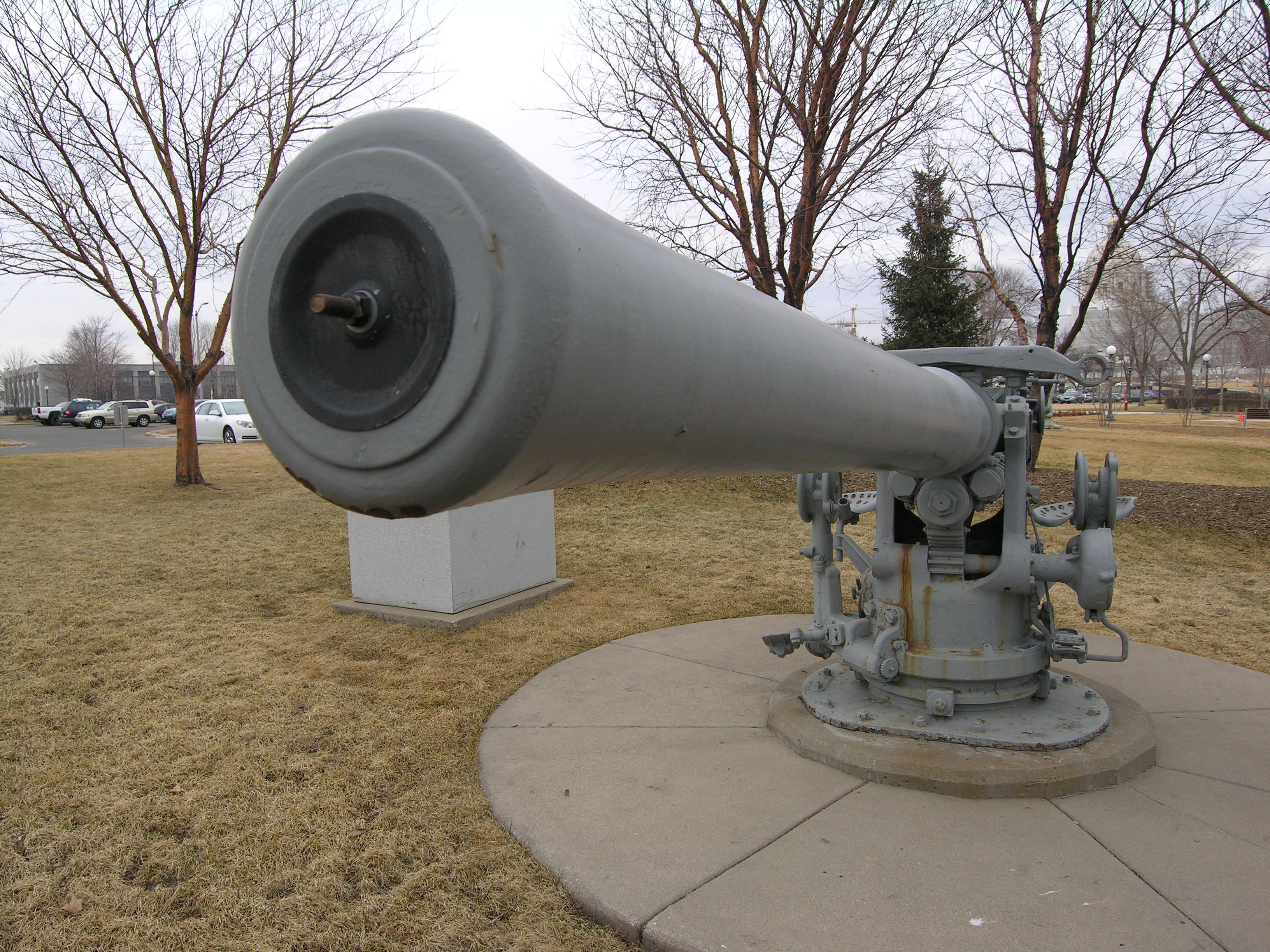 The USS Ward gun on the grounds of the Minnesota State Capitol, 2015. Credit: James P. Delgado