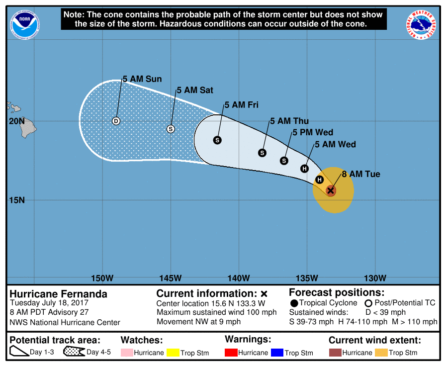 Remnants of Fernanda May Affect Hawai'i Late This Weekend : Maui Now
